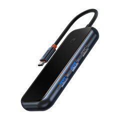 Hub 7in1 Baseus AcmeJoy Series USB-C to 2xUSB 3.0 + HDMI + USB 2.0 + USB-C PD + SD|TF (dark grey) цена и информация | Адаптеры и USB разветвители | 220.lv