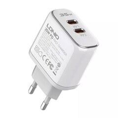 MFi wall charger LDNIO A2528M, 2xUSB-C, USB-C to Lightning 35 Вт цена и информация | Зарядные устройства для телефонов | 220.lv