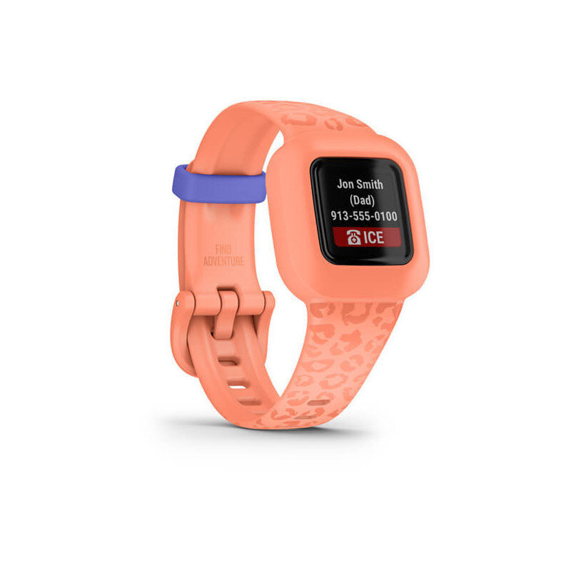 Garmin vívofit® jr. 3 Garmin Peach Leopard cena un informācija | Viedpulksteņi (smartwatch) | 220.lv