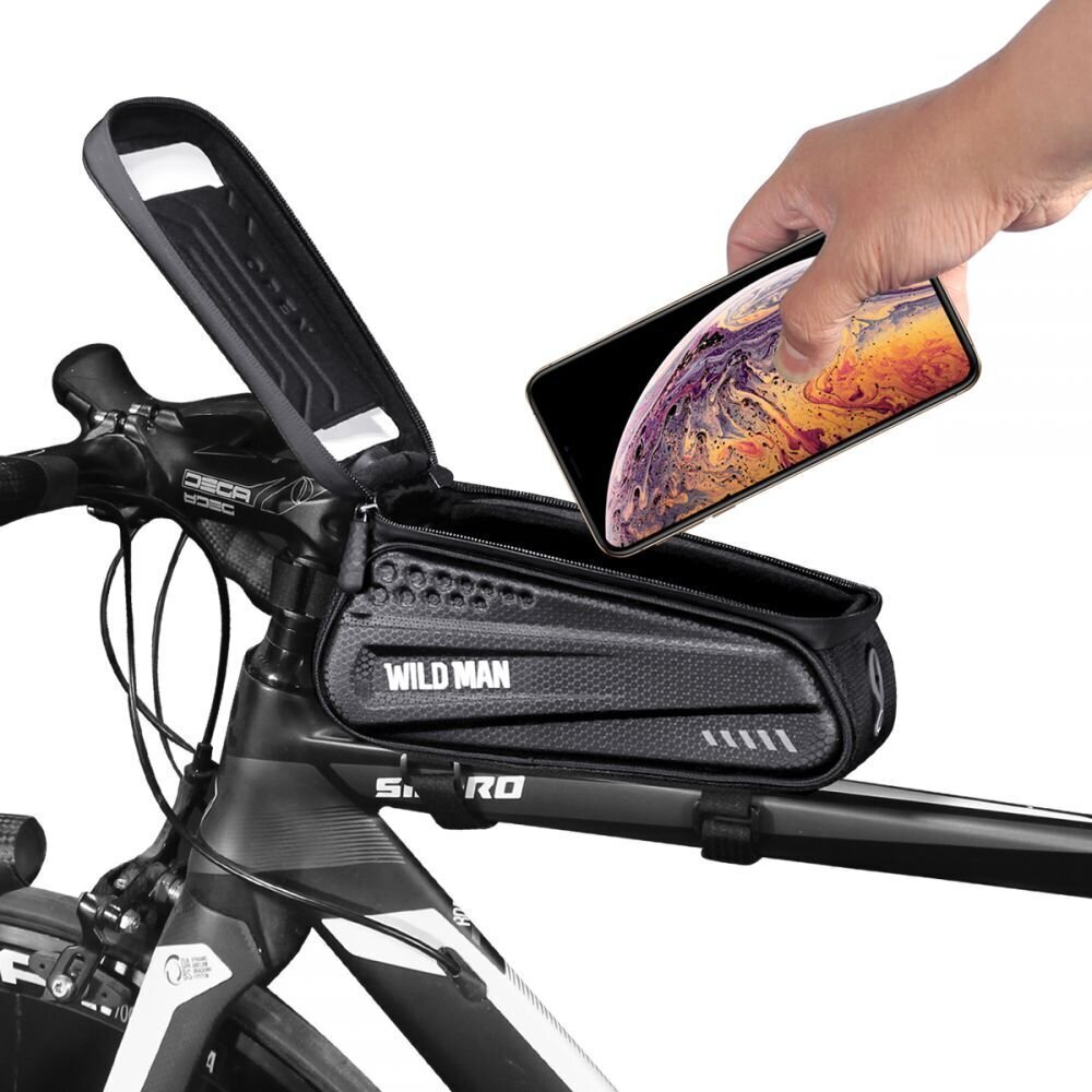 Velosipēda rāmja soma telefonam WildMan Hardpouch L, melna cena un informācija | Velo somas, telefona turētāji | 220.lv