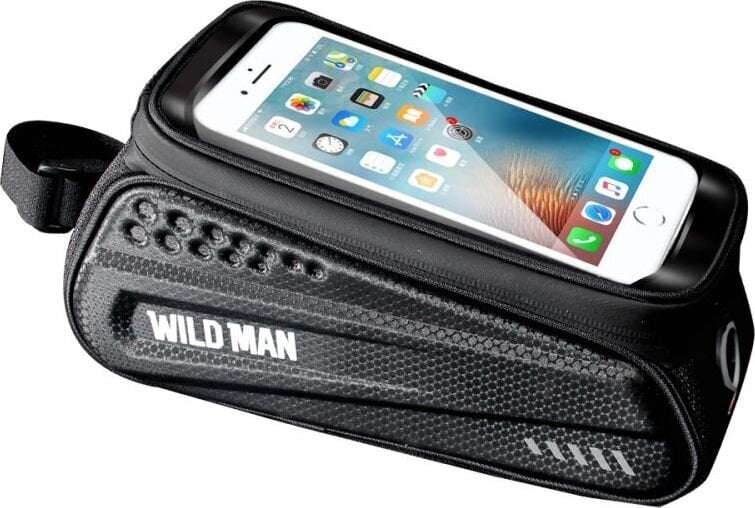 Velosipēda rāmja soma telefonam WildMan Hardpouch L, melna cena un informācija | Velo somas, telefona turētāji | 220.lv