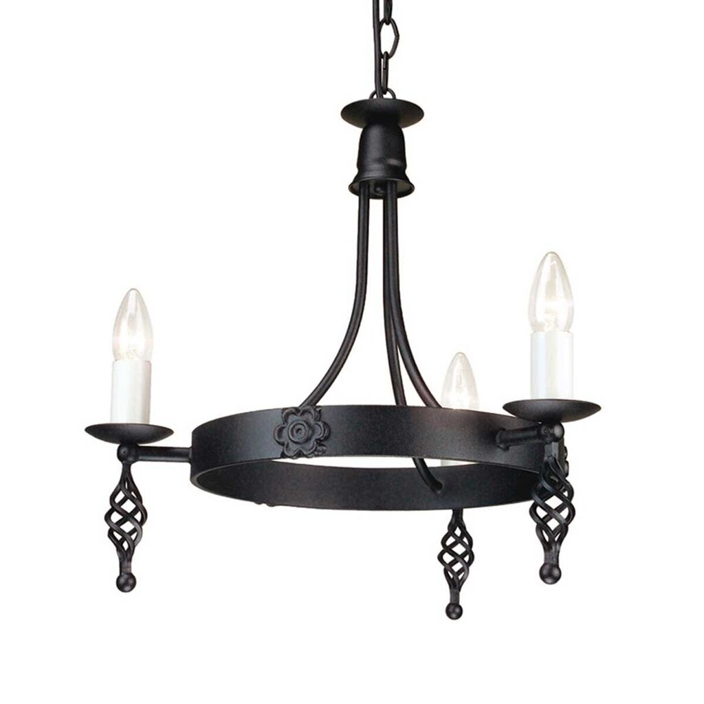 Piekaramā lampa Elstead Lighting Belfry BY3-BLACK cena un informācija | Lustras | 220.lv