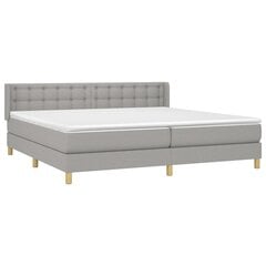 vidaXL atsperu gulta ar matraci, gaiši pelēks audums, 160x200 cm cena un informācija | Gultas | 220.lv