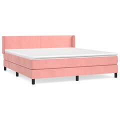 vidaXL atsperu gulta ar matraci, rozā samts, 180x200 cm цена и информация | Кровати | 220.lv