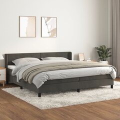 vidaXL atsperu gulta ar matraci, tumši pelēks samts, 200x200 cm цена и информация | Кровати | 220.lv