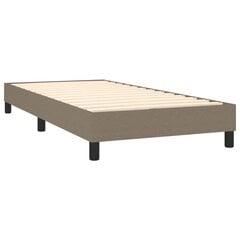 vidaXL atsperu gulta ar matraci, pelēkbrūna, 90x190 cm, audums cena un informācija | Gultas | 220.lv