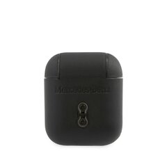 MEA2CSLBK Mercedes Leather Case for AirPods 1/2 Black cena un informācija | Austiņu piederumi | 220.lv