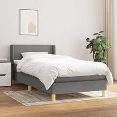 vidaXL atsperu gultas rāmis ar matraci, tumši pelēks audums, 100x200cm цена и информация | Кровати | 220.lv