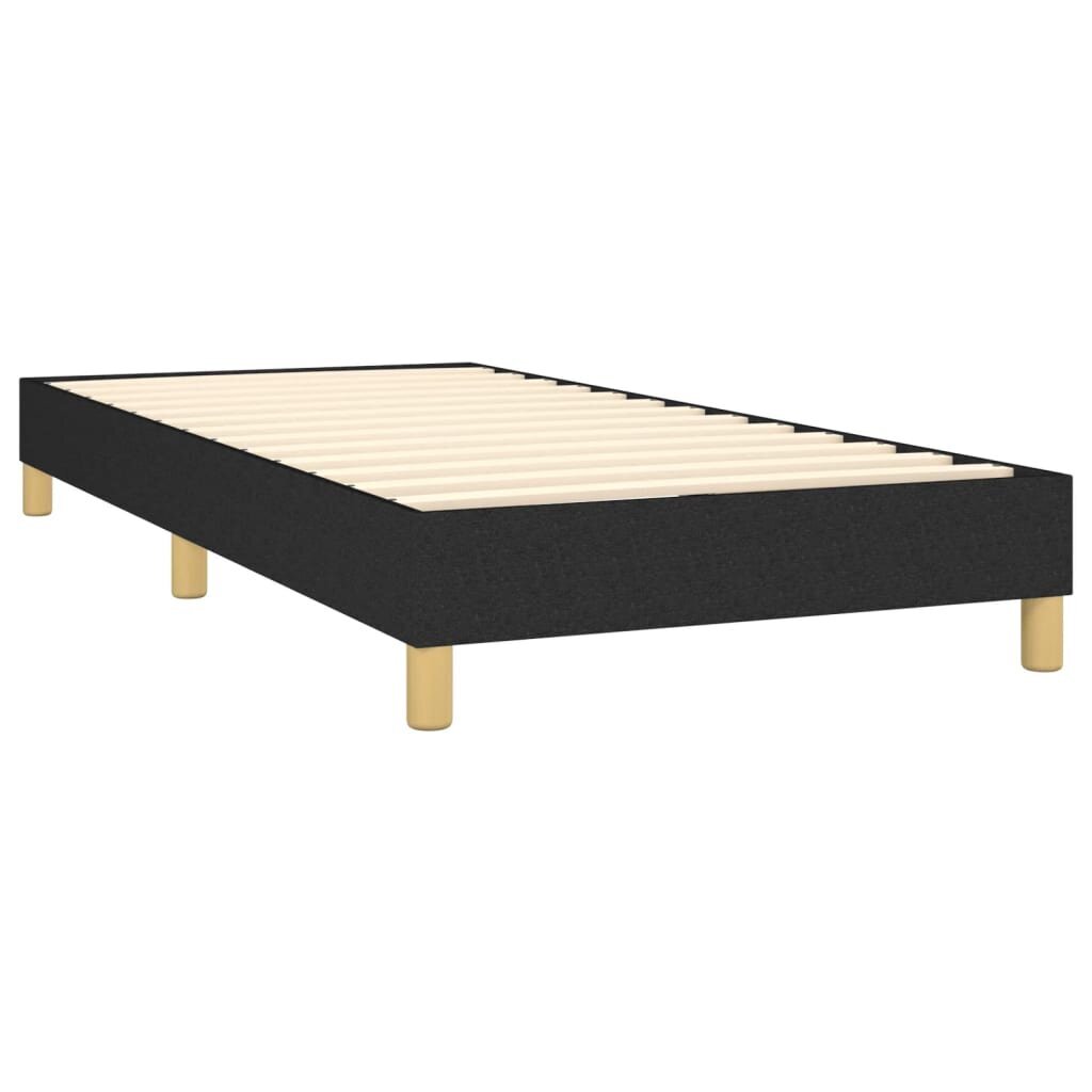 vidaXL atsperu gultas rāmis ar matraci, melns audums, 100x200 cm cena un informācija | Gultas | 220.lv