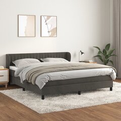 Atsperu gulta ar matraci vidaXL, 180x200 cm, tumši pelēks цена и информация | Кровати | 220.lv