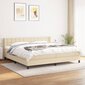 vidaXL atsperu gultas rāmis ar matraci, krēmkrāsas audums, 200x200 cm cena un informācija | Gultas | 220.lv