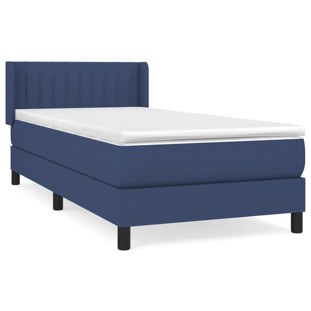 vidaXL atsperu gultas rāmis ar matraci, zils, 80x200 cm, audums цена и информация | Gultas | 220.lv