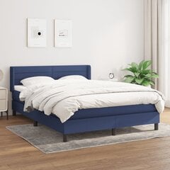vidaXL atsperu gulta ar matraci, zils audums, 140x190 cm цена и информация | Кровати | 220.lv