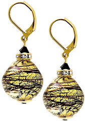 Lampglas Luksuss Gold en Tiger rotaslietu komplekts no Lampglas pērlēm ar 24 karātu zeltu CQ5 (kaklarota, auskari) cena un informācija | Rotaslietu komplekti | 220.lv
