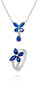Beneto Sudraba rotaslietu komplekts ar ziedu dizainu AGSET283 (kaklarota, gredzens) cena un informācija | Rotaslietu komplekti | 220.lv