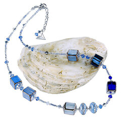 Lampglas Skaista kaklarota Triple Blue 2 no Lampglas NCU34 pērlēm cena un informācija | Kaklarotas | 220.lv