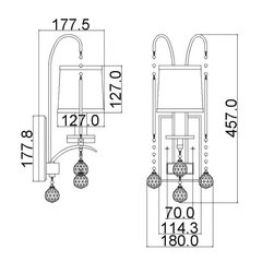 Sienas lampa Elstead Lighting Whitney QZ-WHITNEY1 cena un informācija | Sienas lampas | 220.lv