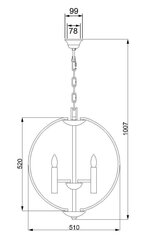 Piekaramā lampa Elstead Lighting Euclid HK-EUCLID-3P цена и информация | Люстры | 220.lv