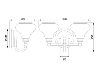 Sienas lampa Elstead Lighting Ainsley HK-AINSLEY2-BATH cena un informācija | Sienas lampas | 220.lv