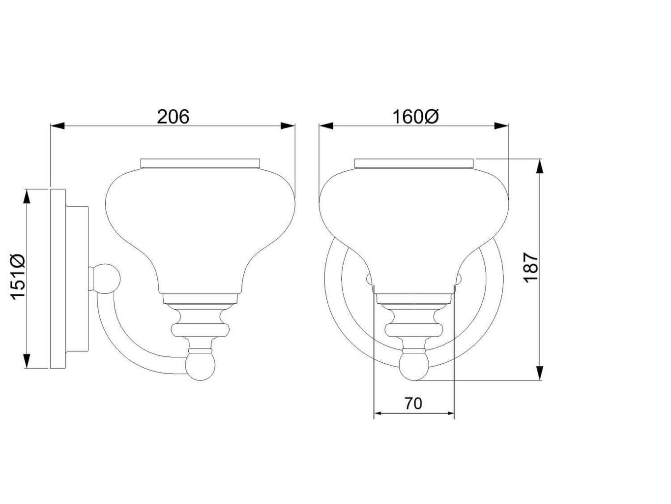 Sienas lampa Elstead Lighting Ainsley HK-AINSLEY1-BATH цена и информация | Sienas lampas | 220.lv