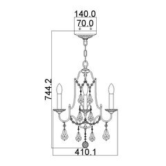 Подвесной светильник Elstead Lighting Valentina FE-VALENTINA4 цена и информация | Люстры | 220.lv