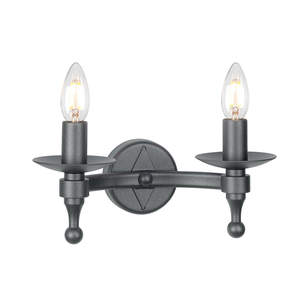 Sienas lampa Elstead Lighting Warwick WR2-GRAPHITE цена и информация | Sienas lampas | 220.lv