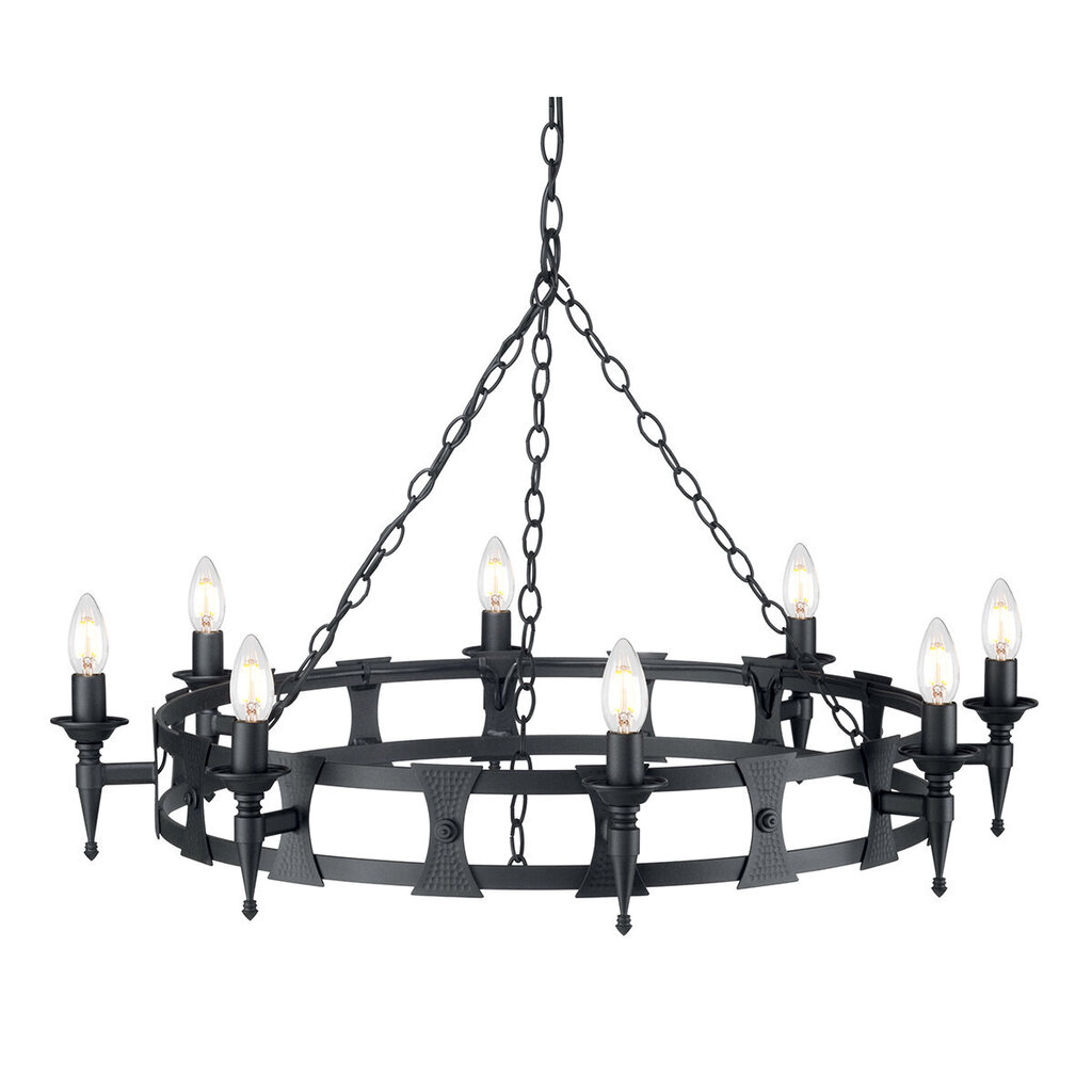 Piekaramā lampa Elstead Lighting Saxon SAX8-BLK cena un informācija | Lustras | 220.lv