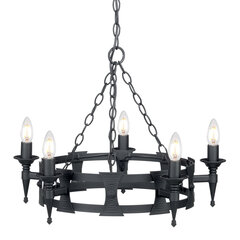 Piekaramā lampa Elstead Lighting Saxon SAX5-BLK цена и информация | Люстры | 220.lv