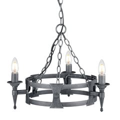 Piekaramā lampa Elstead Lighting Saxon SAX3-BLK-SIL cena un informācija | Lustras | 220.lv