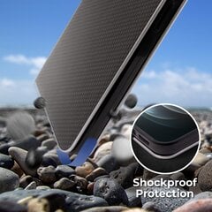 Магнитный откидной футляр Moozy для Samsung Galaxy A22 5G, черный карбон цена и информация | Чехлы для телефонов | 220.lv