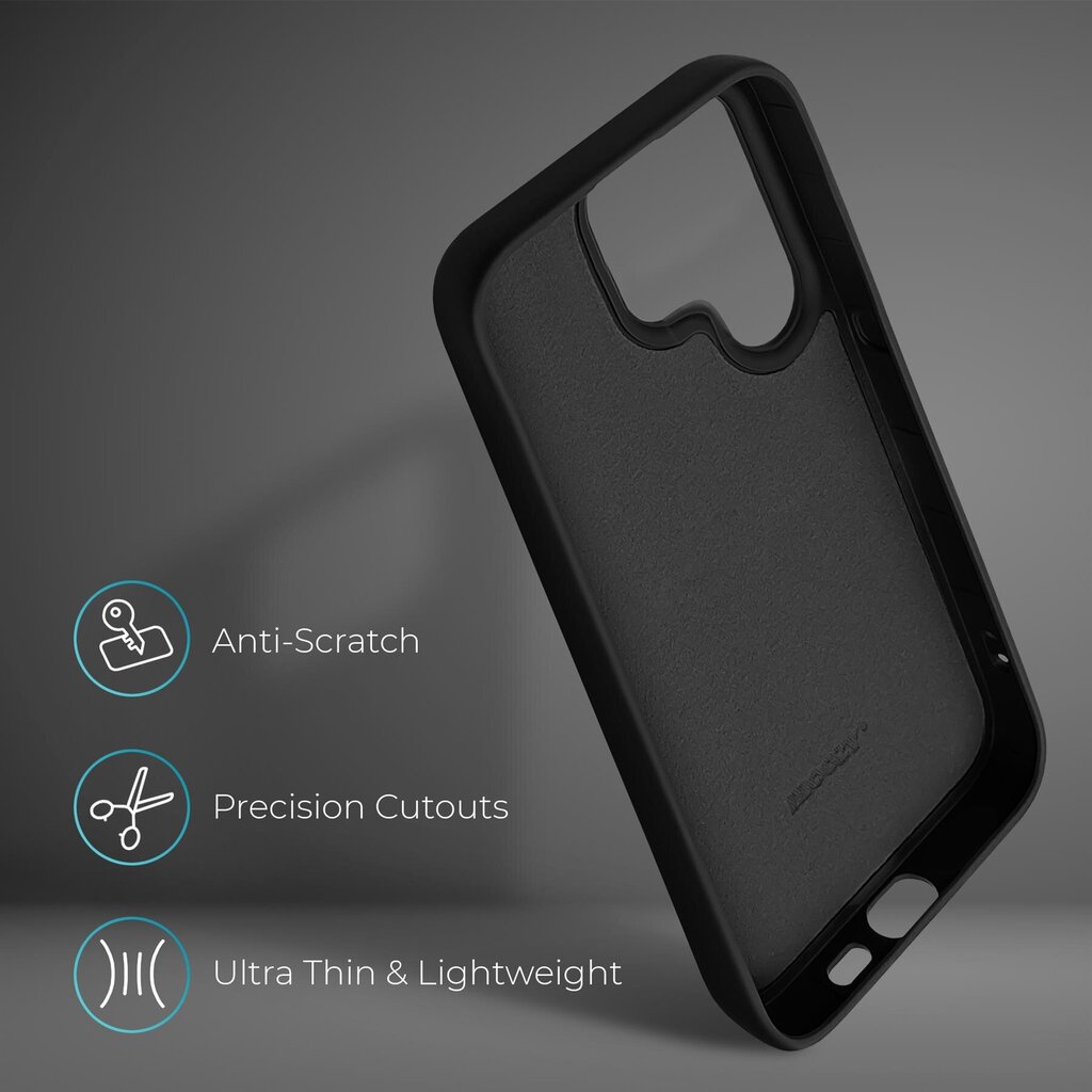 Moozy Lifestyle telefona vāciņš saderīgs ar Samsung Galaxy S22 Ultra 5G – augstvērtīga silikona apvalks ar matētu virsmu un mīkstu mikrošķiedras oderi, Melns cena un informācija | Telefonu vāciņi, maciņi | 220.lv