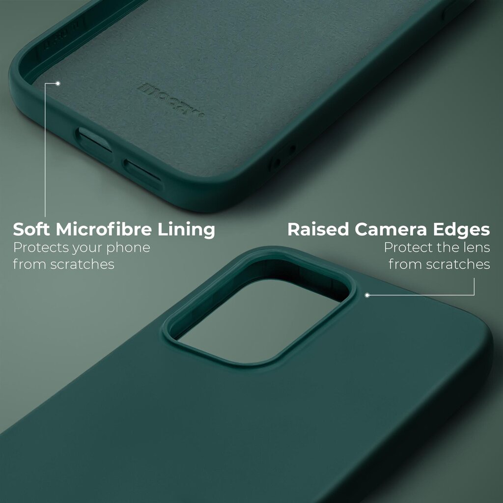 Moozy Lifestyle telefona vāciņš saderīgs ar Samsung Galaxy A33 5G – augstvērtīga silikona apvalks ar matētu virsmu un mīkstu mikrošķiedras oderi, Tumši zaļš cena un informācija | Telefonu vāciņi, maciņi | 220.lv