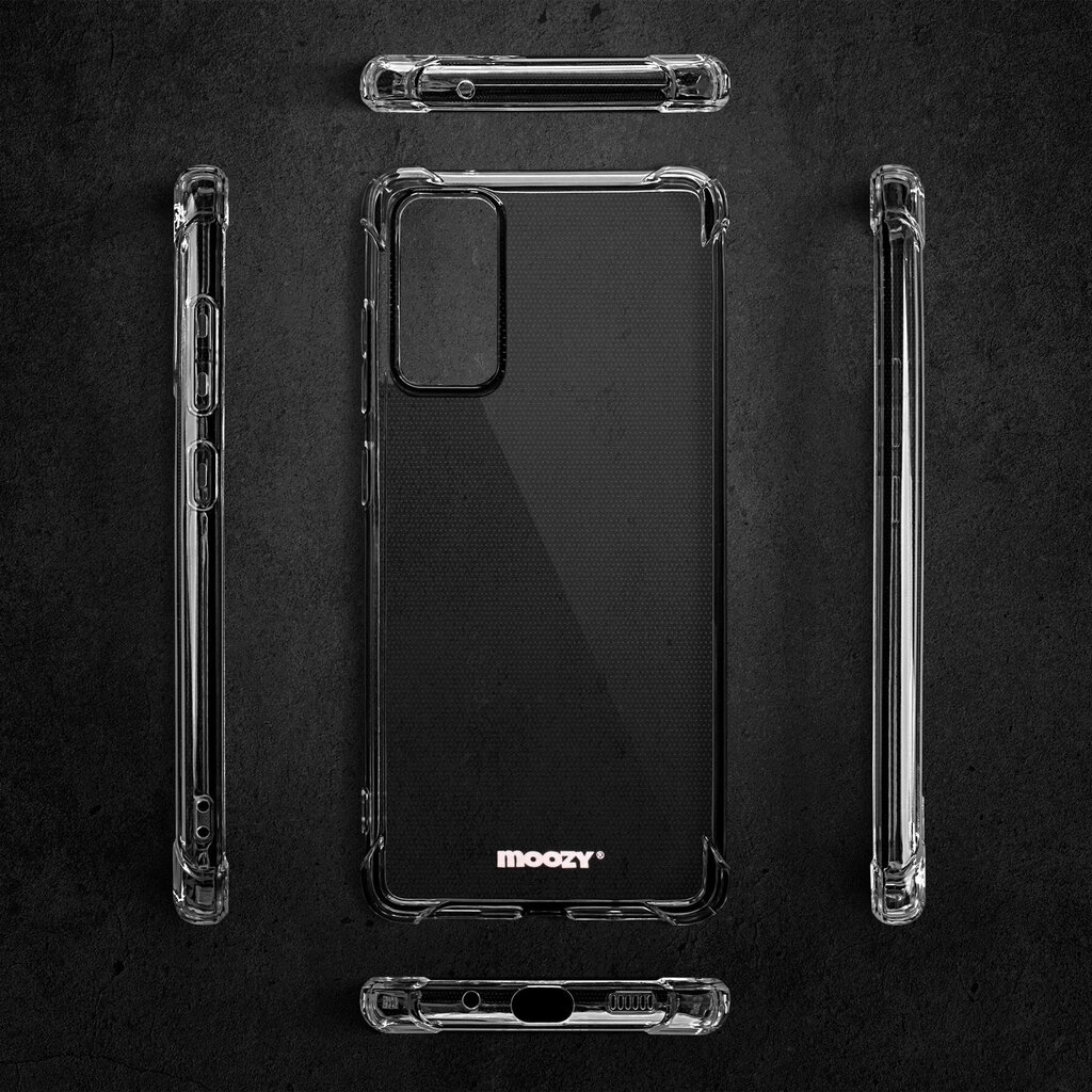 Moozy triecienizturīgs silikona telefona apvalks saderīgs ar Samsung Galaxy A53 5G – caurspīdīgs vāciņš ar papildus stūru aizsardzību cena un informācija | Telefonu vāciņi, maciņi | 220.lv