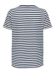Женская футболка Only, 15282976*01, белый/тёмно-синий цвет, 5715364924200 цена и информация | Женские футболки | 220.lv