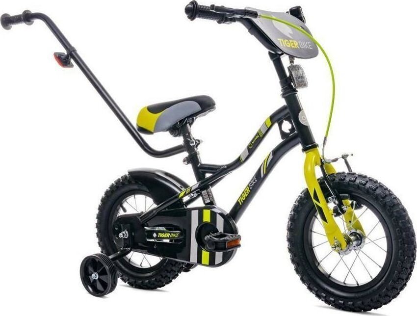 Bērnu velosipēds Sun Baby Tiger Bike 16, melns/dzeltens цена и информация | Velosipēdi | 220.lv