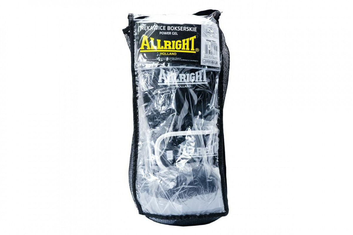 Boksa cimdi Allright POWER GEL 12oz melni, balti cena un informācija | Bokss un austrumu cīņas | 220.lv