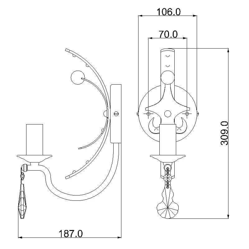 Sienas lampa Elstead Lighting Windsor WINDSOR1-GOLD cena un informācija | Sienas lampas | 220.lv