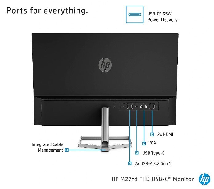 Monitorius HP M27fd FHD IPS USB-C cena un informācija | Monitori | 220.lv