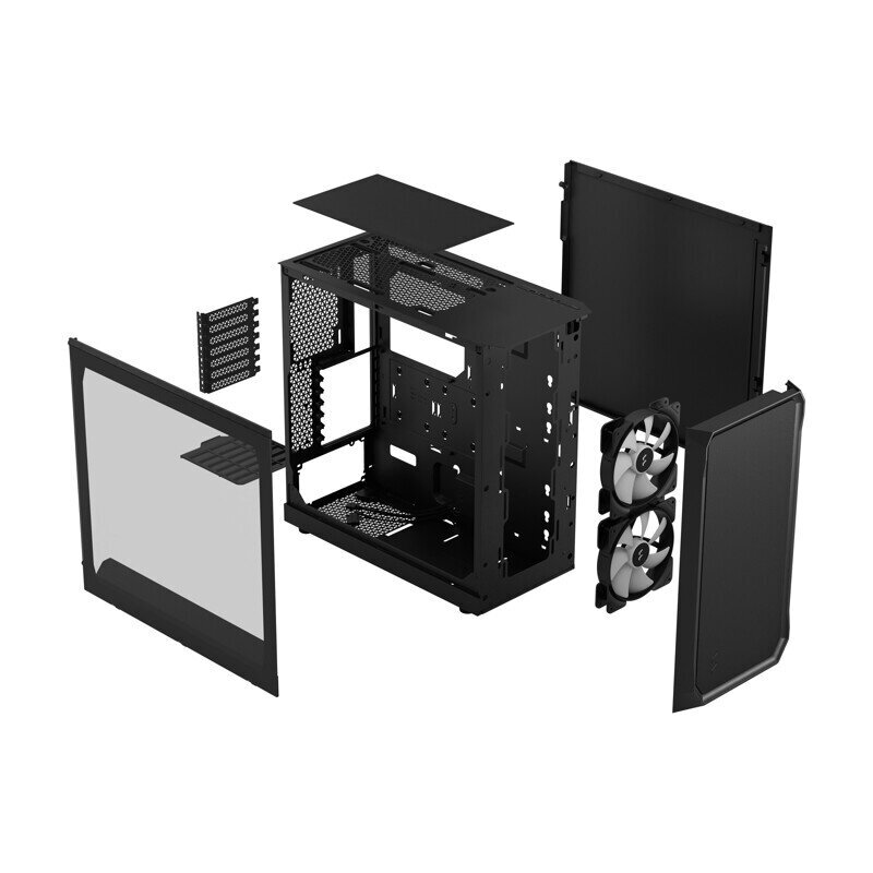 Fractal Design Focus 2 RGB Black TG Clear Tint cena un informācija | Datoru korpusi | 220.lv