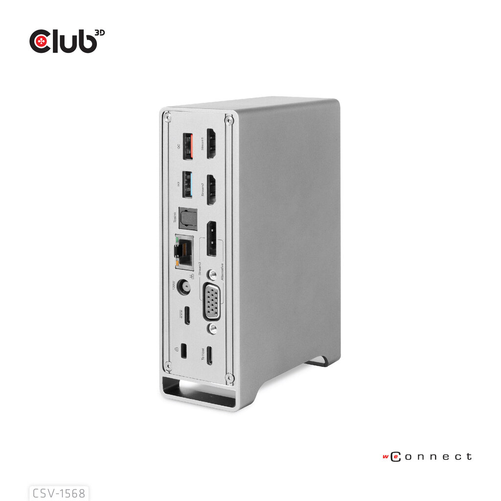 CLUB3D Docking station(Metal casing)1x USB Gen2 Type-C Female (data) 2x USB Gen2 Type-A Female 1x USB Gen1 Type-A Female 1x USB Type-A (RED) Smart Charging port 5V/2.4A Max. • 2x HDMI™ (DP A цена и информация | Adapteri un USB centrmezgli | 220.lv