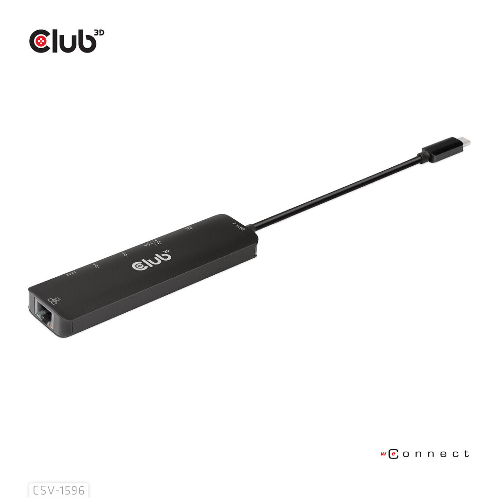 CLUB3D USB Gen1 Type-C, 6-in-1 Hub with HDMI 8K30Hz, 2xUSB Type-A, RJ45 and 2xUSB Type-C, Data and PD charging 100 watt cena un informācija | Adapteri un USB centrmezgli | 220.lv