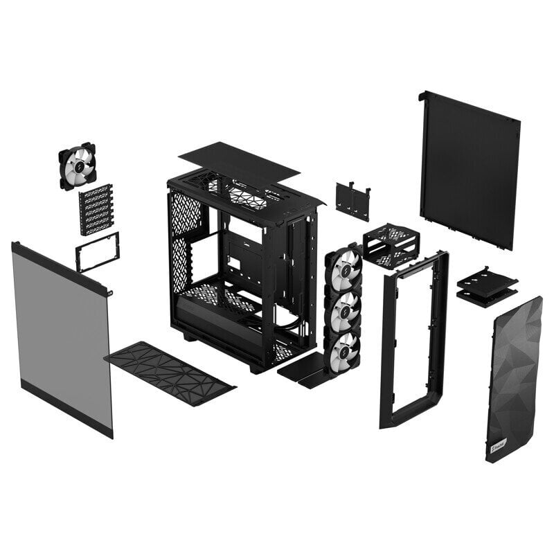 Fractal Design Meshify 2 Compact Lite RGB Black TG Light cena un informācija | Datoru korpusi | 220.lv