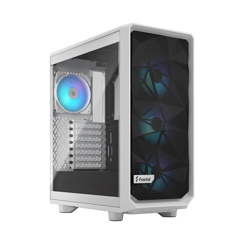 Fractal Design Meshify 2 Compact RGB White TG Clear cena un informācija | Datoru korpusi | 220.lv