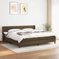 vidaXL atsperu gultas rāmis ar matraci, tumši brūna, 200x200cm, audums cena un informācija | Gultas | 220.lv