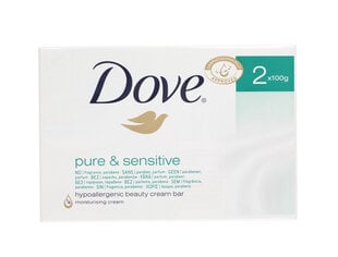 Ziepes Dove Pure & Sensitive 2x100 g cena un informācija | Ziepes | 220.lv