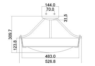 Griestu lampa Elstead Lighting Hathaway HK-HATHAWAY-SFMN cena un informācija | Griestu lampas | 220.lv