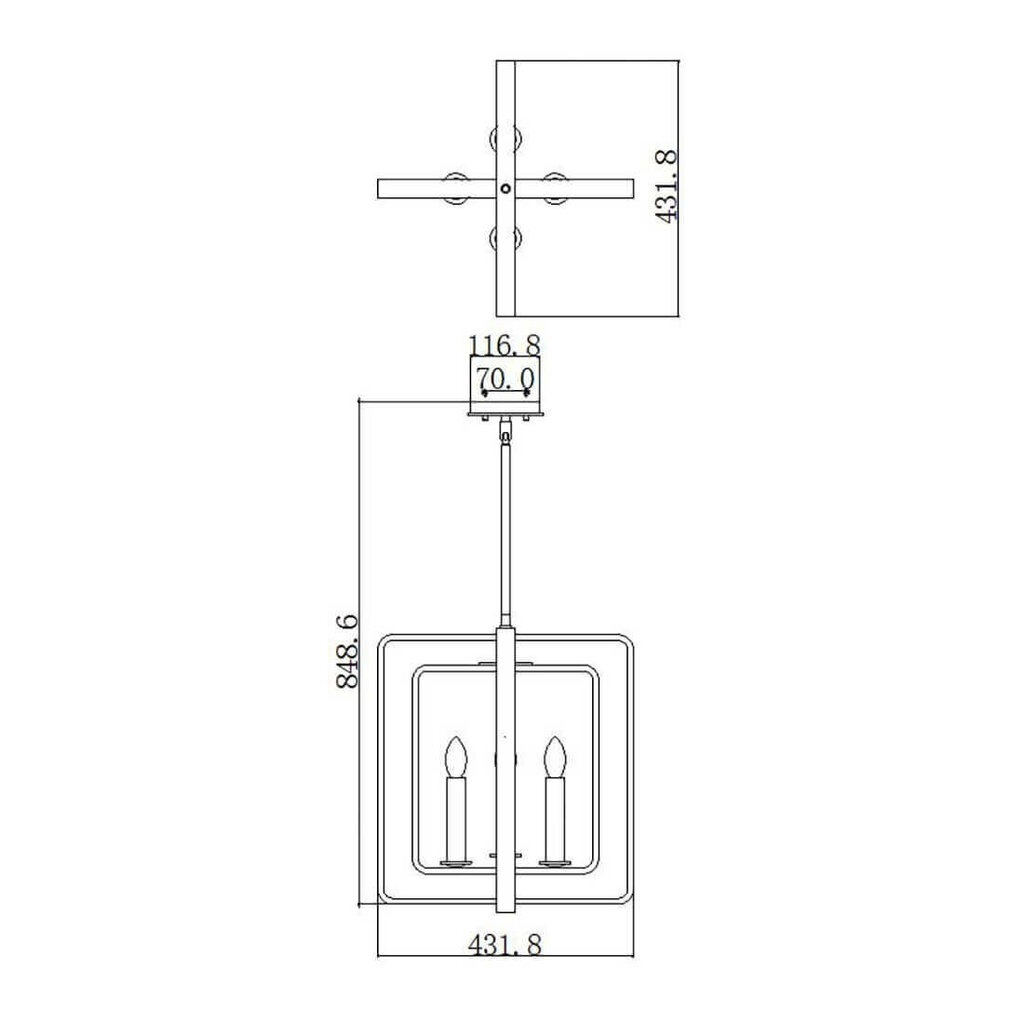 Piekaramā lampa Elstead Lighting Quentin HK-QUENTIN-4P-B cena un informācija | Piekaramās lampas | 220.lv