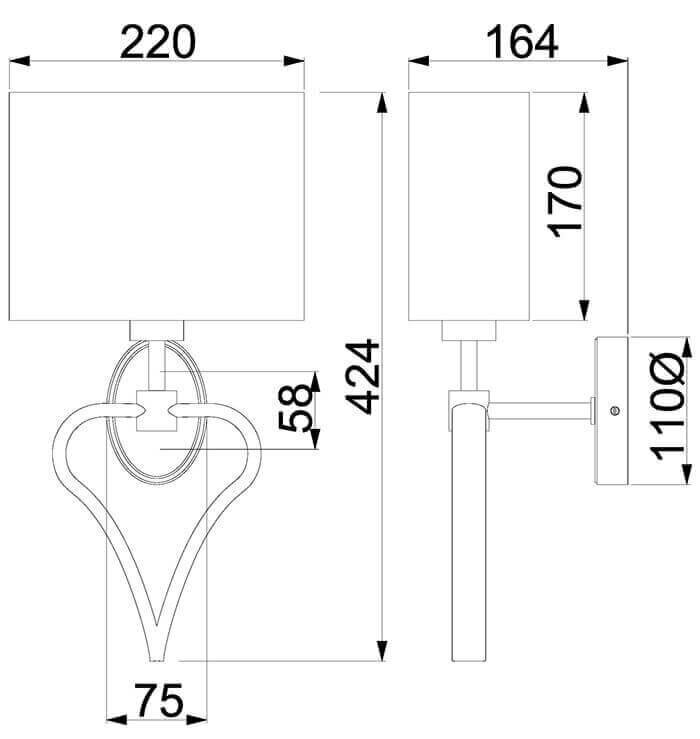 Sienas lampa Elstead Lighting Falmouth BATH-FALMOUTH-FG cena un informācija | Sienas lampas | 220.lv