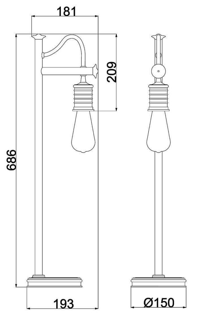 Galda lampa Elstead Lighting Douille DOUILLE-TL-AB цена и информация | Galda lampas | 220.lv