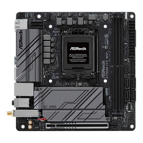ASRock Z790M-ITX WiFi, Mini-ITX, LGA1700, DDR5 cena un informācija | Mātesplates | 220.lv